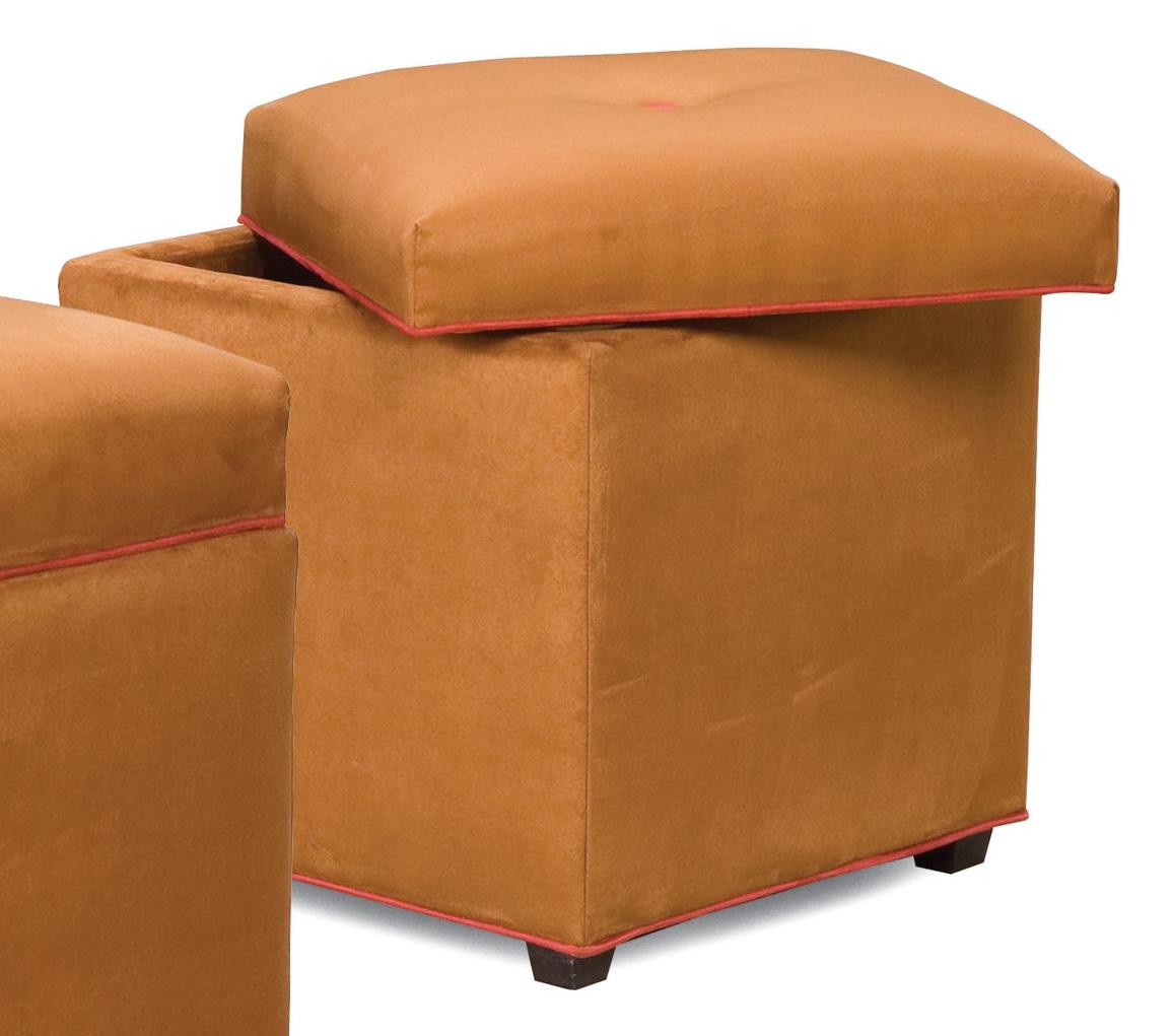 Fairfield Ottomans 167222 Storage Ottoman with Small Tapered Wood Legs